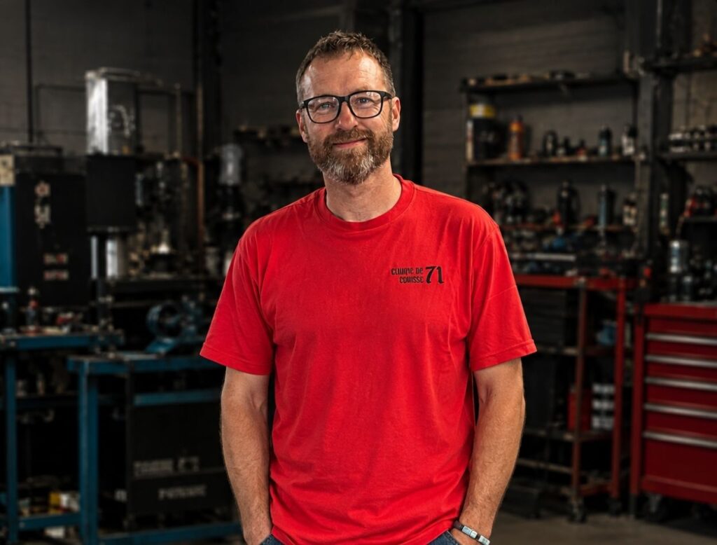 Jimmy Banties in the Workshop at Jimmy's Custom Speed Shop Building Racing Transmissions