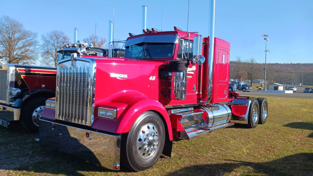 Heavy-duty semi-truck hauling freight on the highway for over-the-road transportation